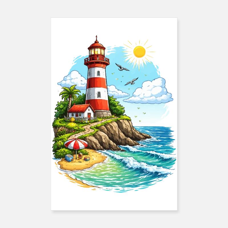 Phare Paradis Côtier Poster 20 x 30 cm