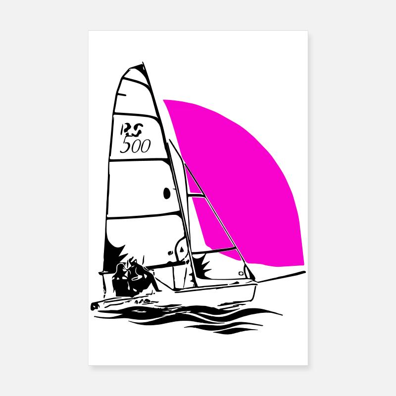 RS 500 Sailing dinghy regatta sailing sailing coloured Poster 8" x 12" (20x30 cm)