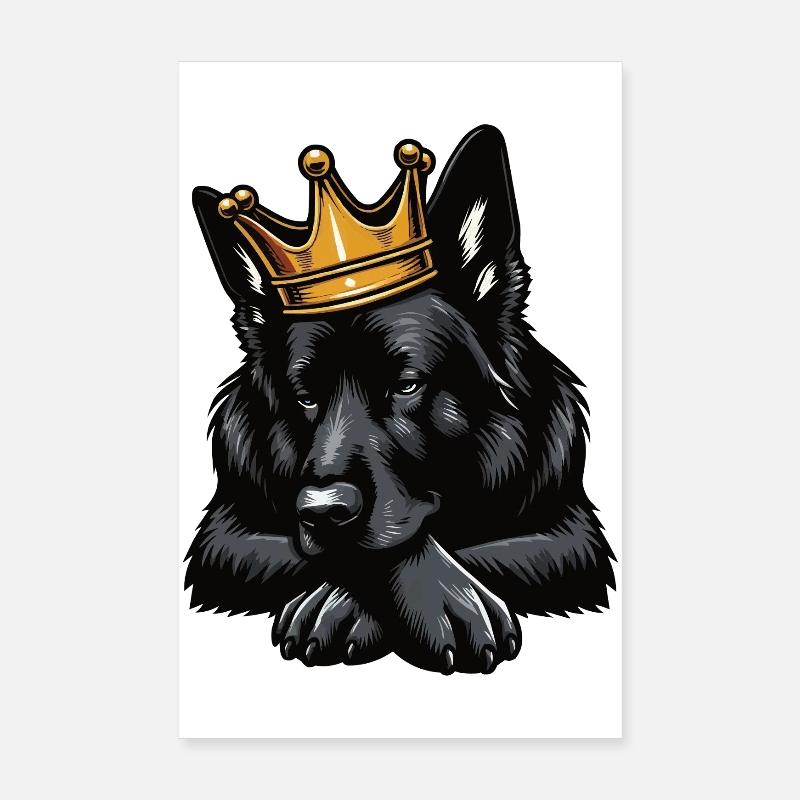 Black German Shepherd German Shepherd Owner Poster 8" x 12" (20x30 cm)