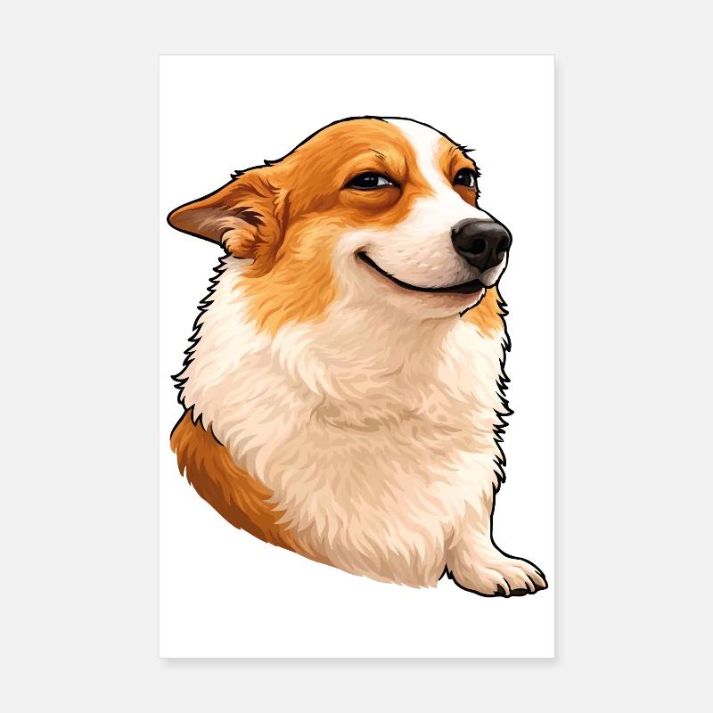 Corgi suffisant – Œil de chef avec attitude Poster 20 x 30 cm