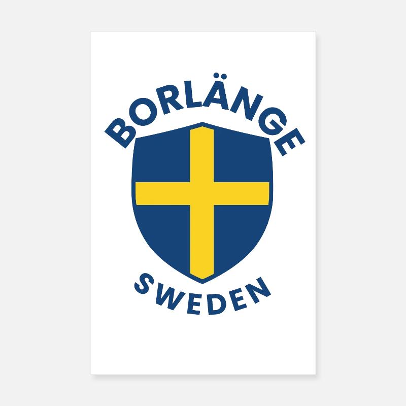 Borlänge-Schild: Schwedisches Flaggendesign Poster 20x30 cm