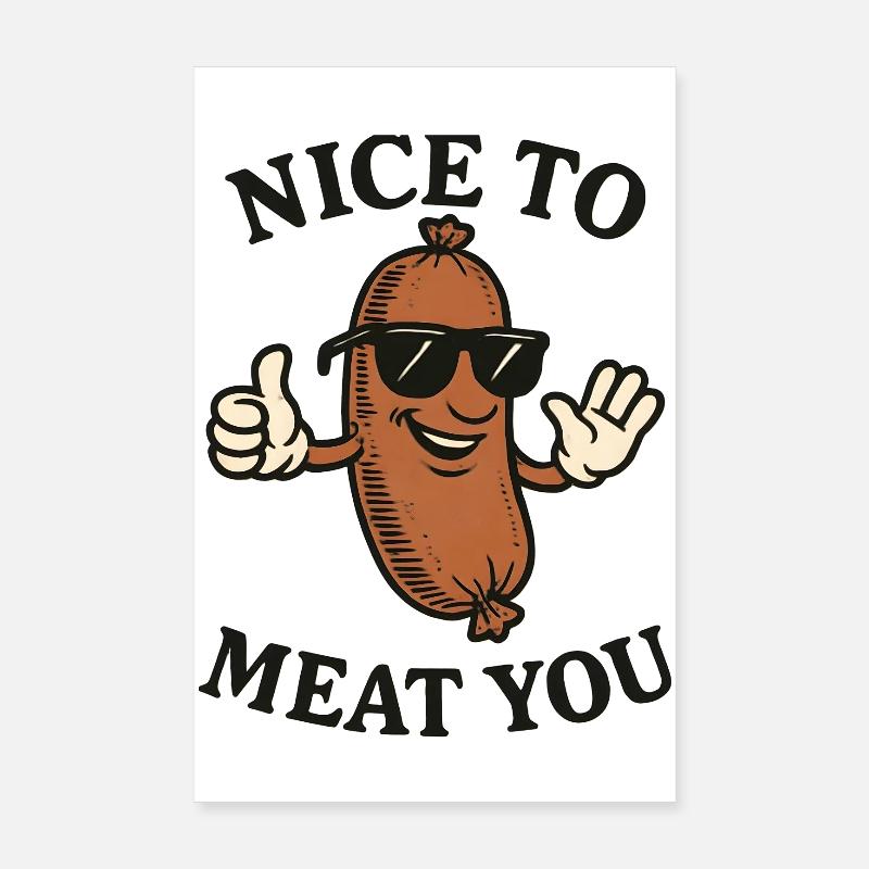 Gentil de te dévorer une saucisse de dessin animé Poster 20 x 30 cm