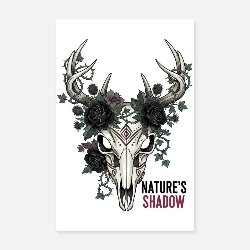 Art vectoriel gothique de cerf de l’enfant de la nature Poster 20 x 30 cm