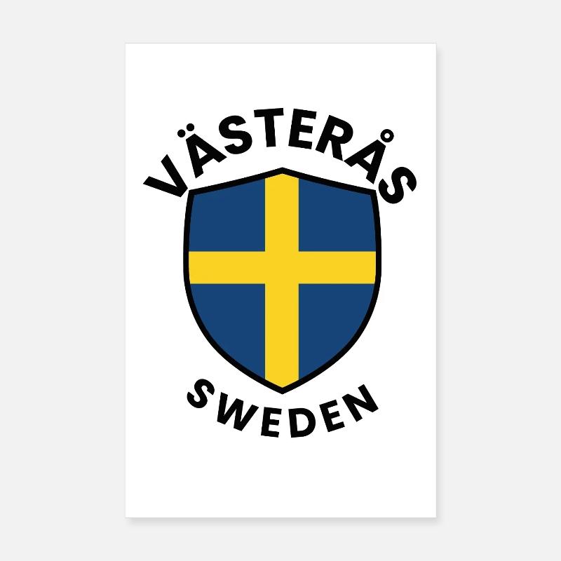 Swedish Flag Shield Emblem Poster 8" x 12" (20x30 cm)