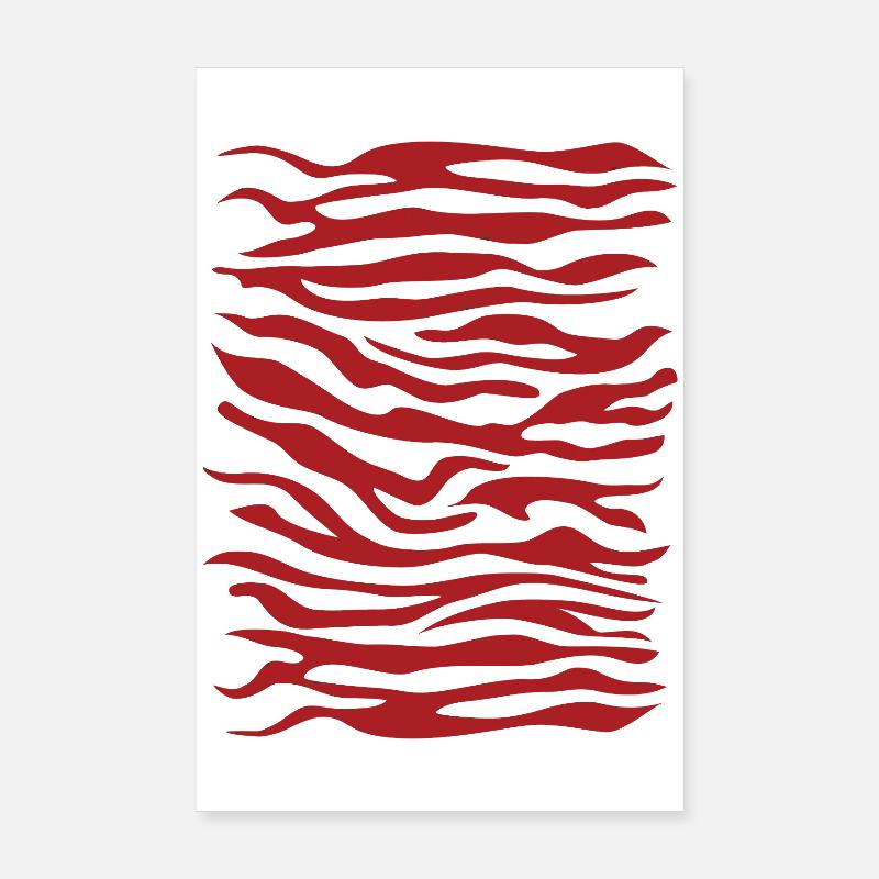 Zebra Muster rot Poster 20x30 cm