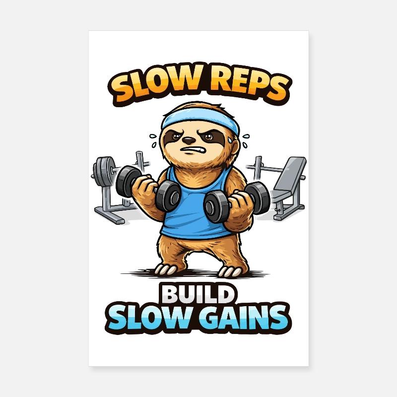 Langsame Wiederholungen Trägheit: Baue langsame Fortschritte auf Poster 20x30 cm