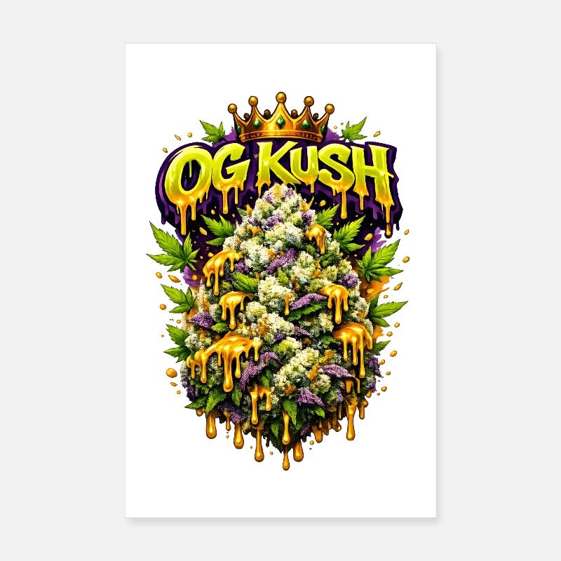 Gravure originale de Graffiti Kush Bud Art Poster 20 x 30 cm