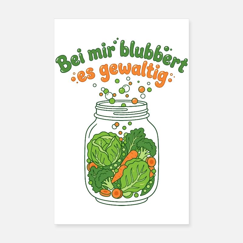 Fermentation Gemüse Einmachglas Blubbern Poster 20x30 cm