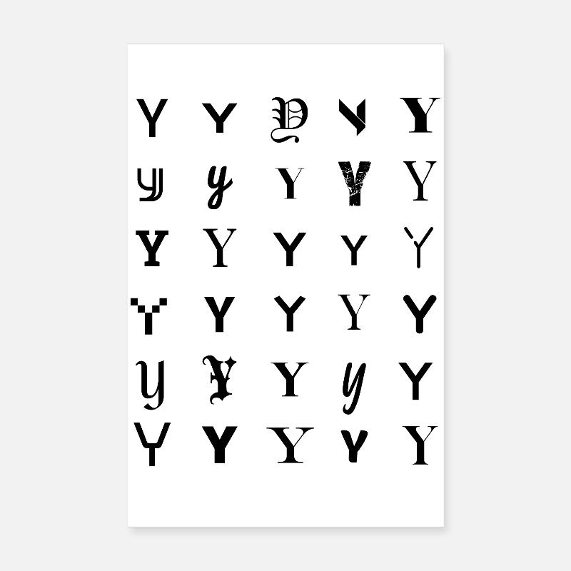 Typografie Y-Monogramm-Buchstabenmosaikdesign Poster 20x30 cm