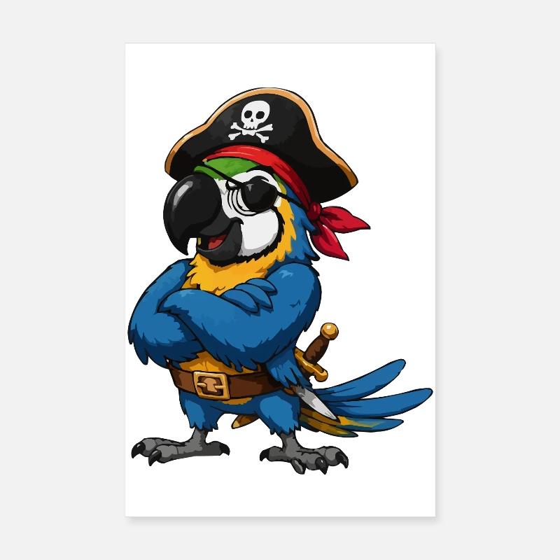Oiseau pirate avec cache-œil Poster 20 x 30 cm
