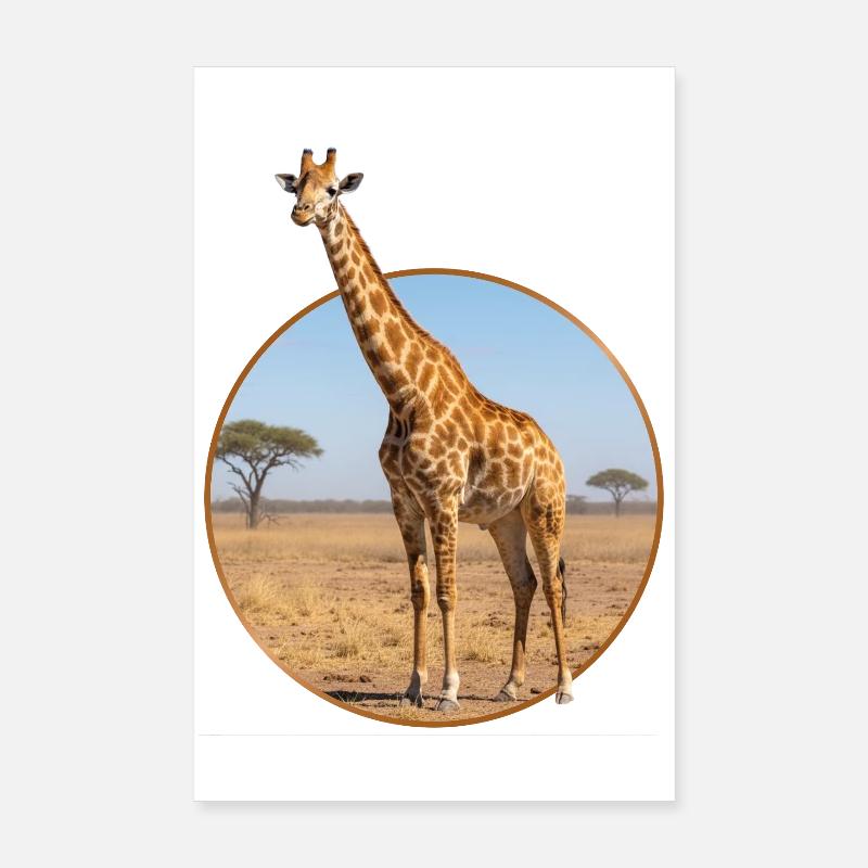 Création de t-shirt « Girafe » - Poster 20 x 30 cm - blanc