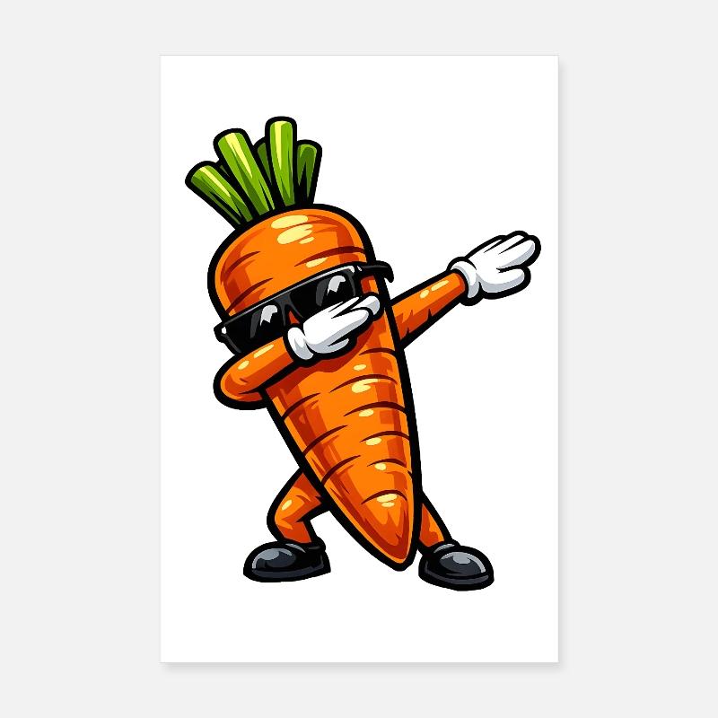 Dabbing Karotte / Möhre Poster 20x30 cm