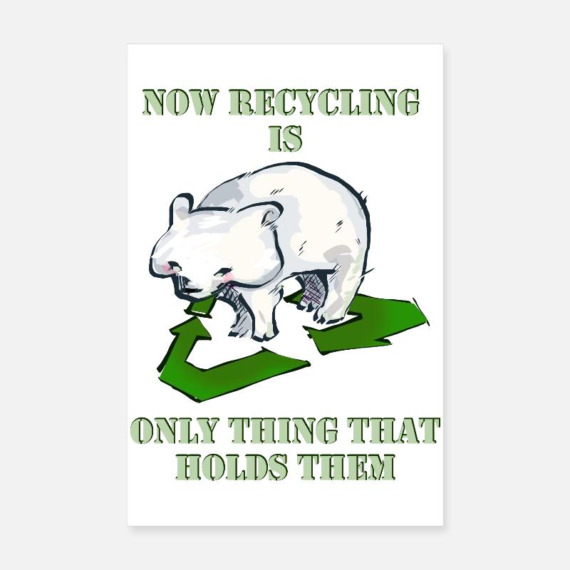 Ökologiezeichen des Eisbären Poster 20x30 cm