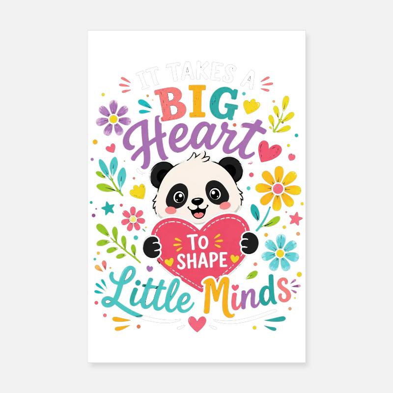 Big Heart, Little Minds - Formatrice d’enseignants Panda Poster 20 x 30 cm