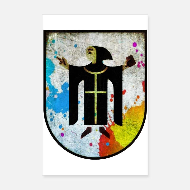 München - Poster 20x30 cm - Weiß