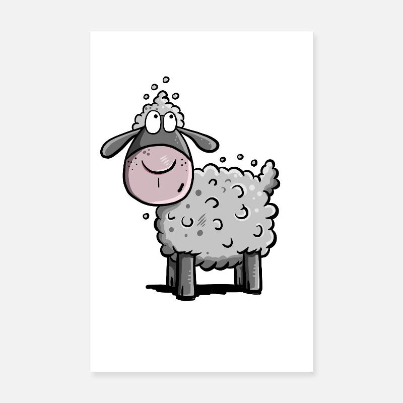 Ich Kam Ich Sah Ich Graste Schaf I Geschenk Lustig - Poster 20x30 cm - Weiß