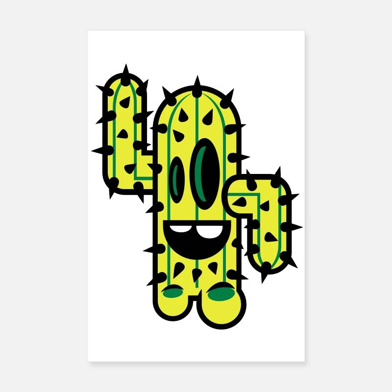kaktus comic natur Poster 20x30 cm