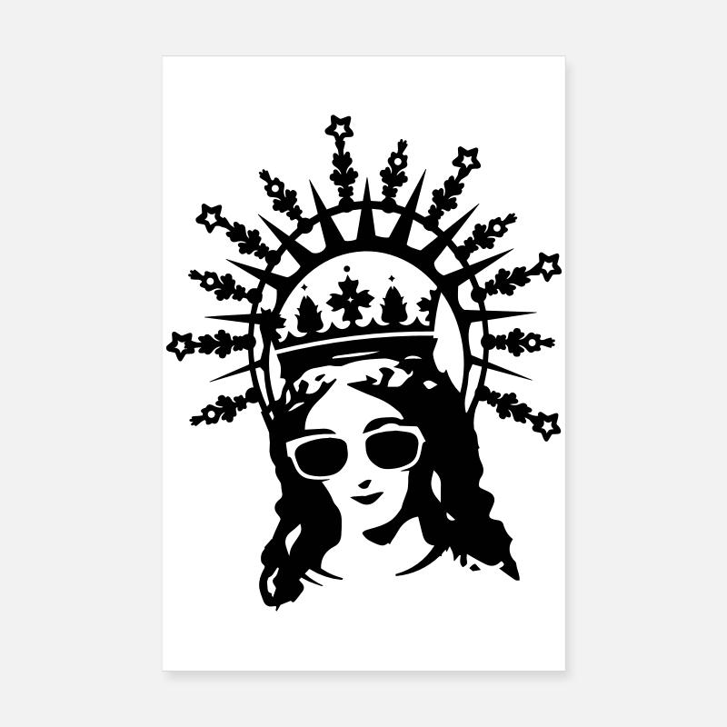 La Mère de Dieu avec des lunettes de soleil Poster 20 x 30 cm