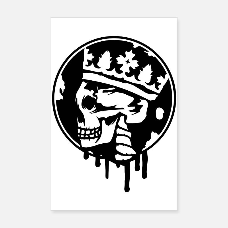 Totenschädel mit Krone Graffiti Poster 20x30 cm