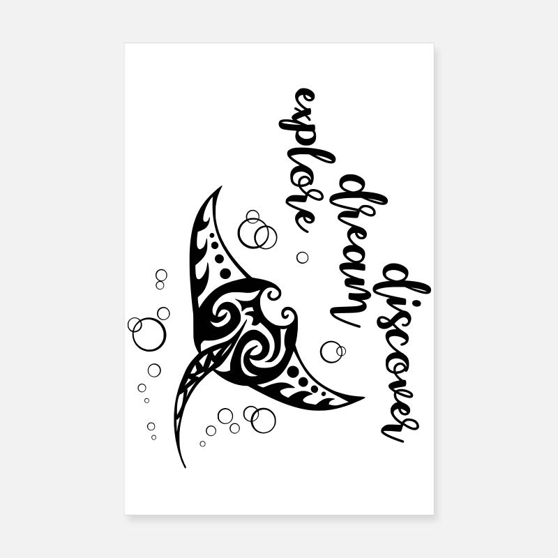 Explore Dream Discover - Manta Poster 20x30 cm