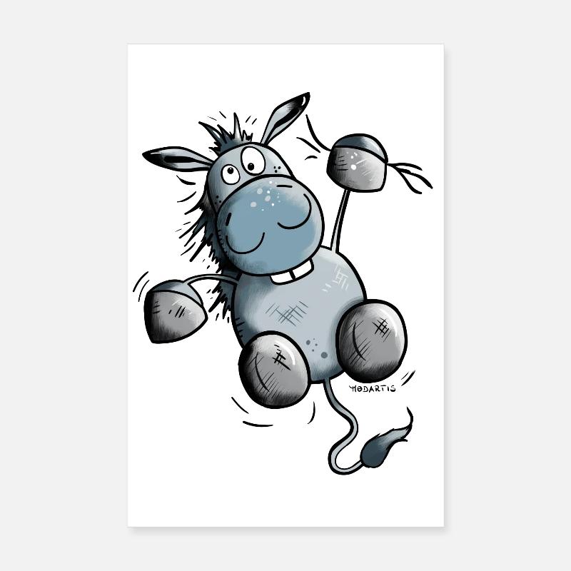 Esel hängt ab Poster 20x30 cm