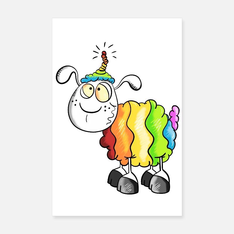 Rainbow Schaf Poster 20x30 cm