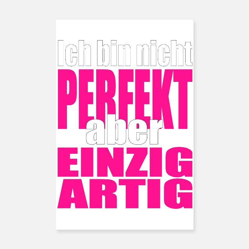 Nicht perfekt, einzigartig in Pink Poster 20x30 cm