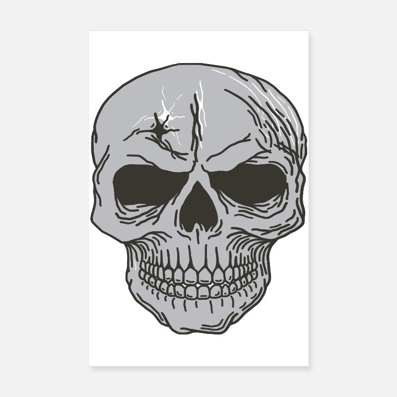 Conception de crâne d'os de crâne Poster 20 x 30 cm