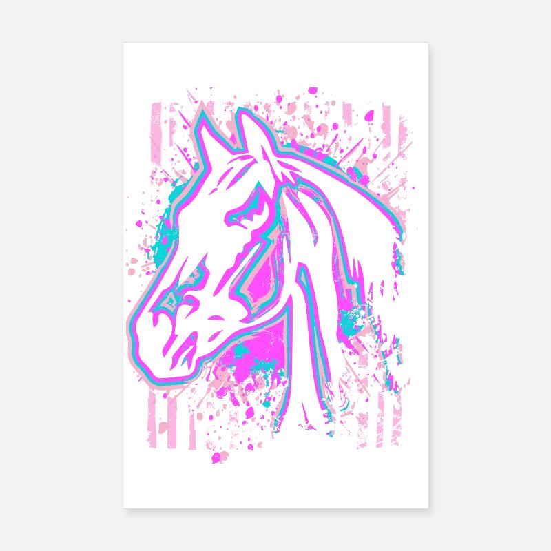 Pferd - Pink Lila Poster 20x30 cm