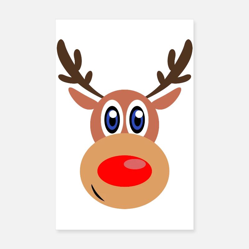 Rudolph Noël de Noël visage Poster 20 x 30 cm