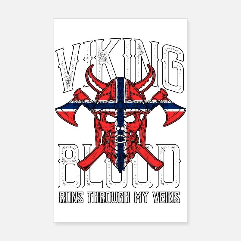 Du sang viking coule dans mes veines Design Poster 20 x 30 cm