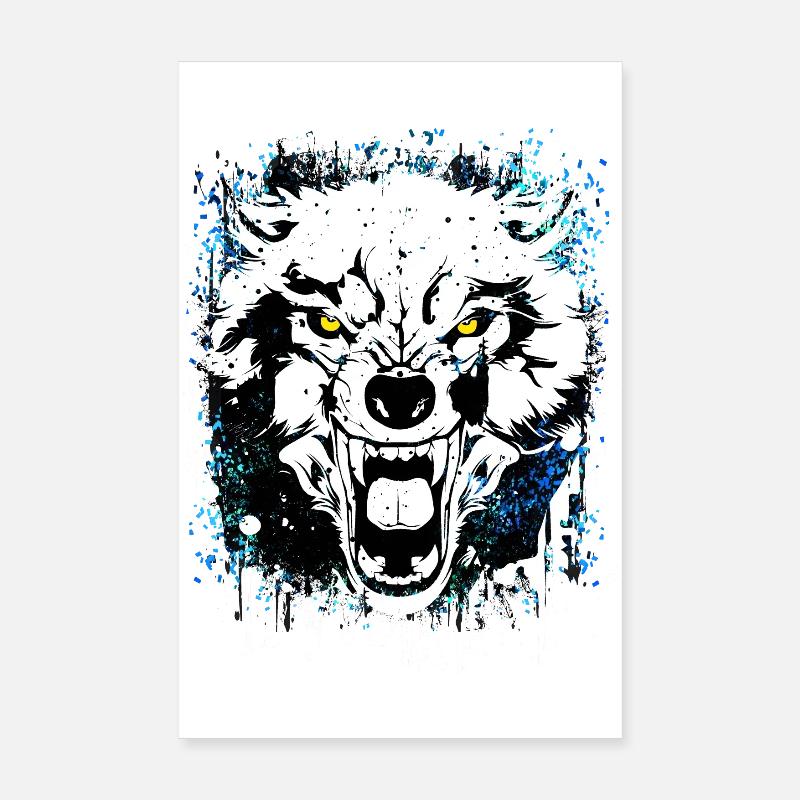 Wolf - Wölfe - Werwolf - Wolfsrudel - Vollmond Poster 20x30 cm