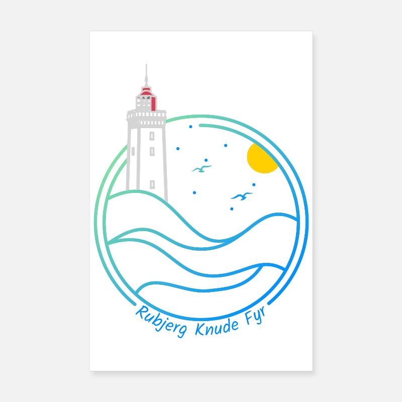 Phare de Rubjerg Knude sur la dune au Danemark Poster 20 x 30 cm