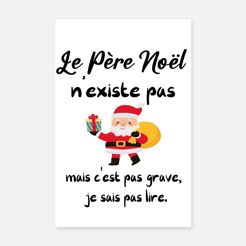 Der Weihnachtsmann existiert nicht - Poster 20x30 cm - Weiß