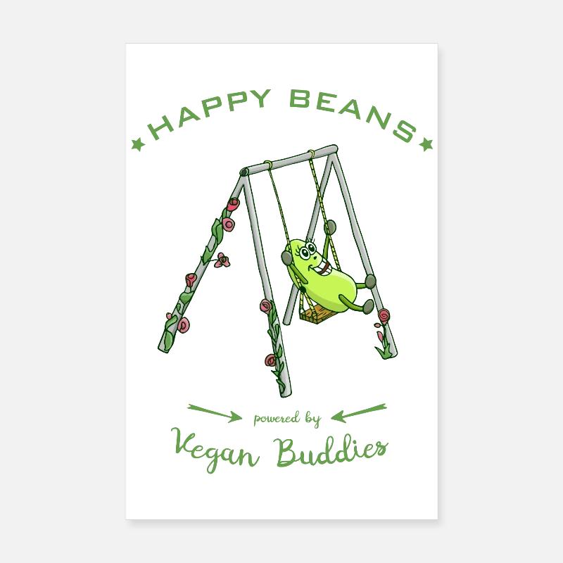 « Happy Beans » drôle de soja Poster 20 x 30 cm