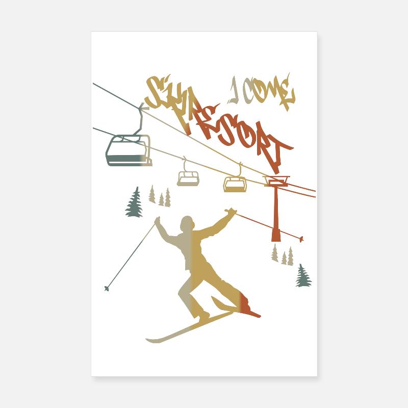 Skiurlaub ich komme ! - Poster 20x30 cm - Weiß