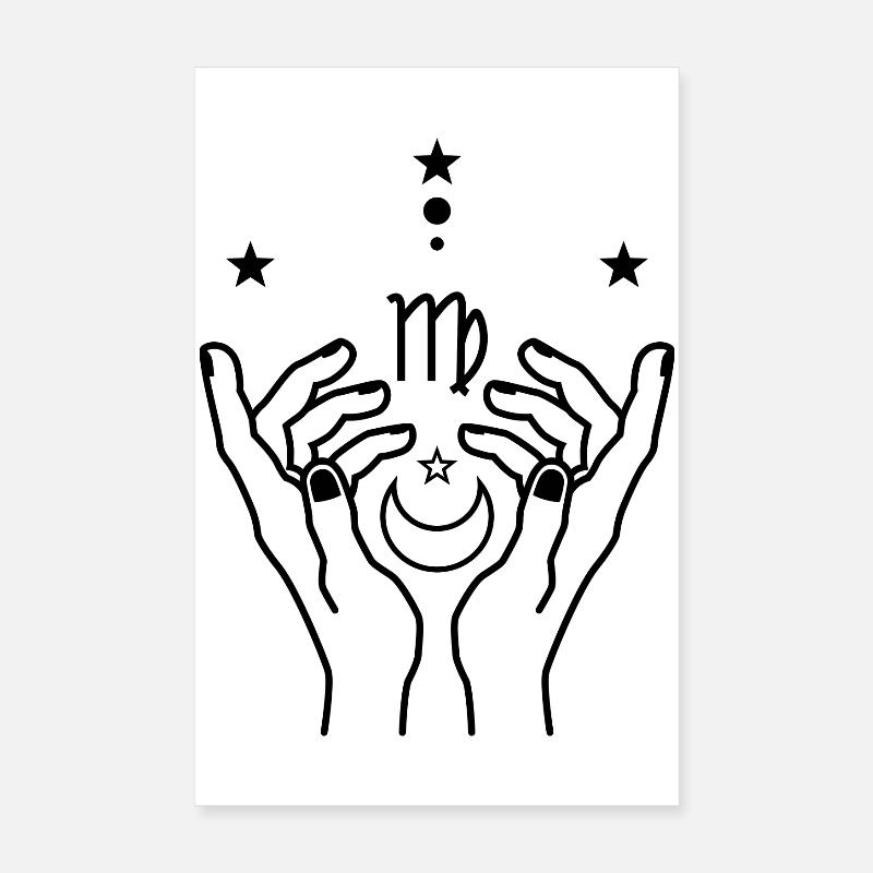 Jungfrau Tierkreis-Astrologie - Poster 20x30 cm - Weiß