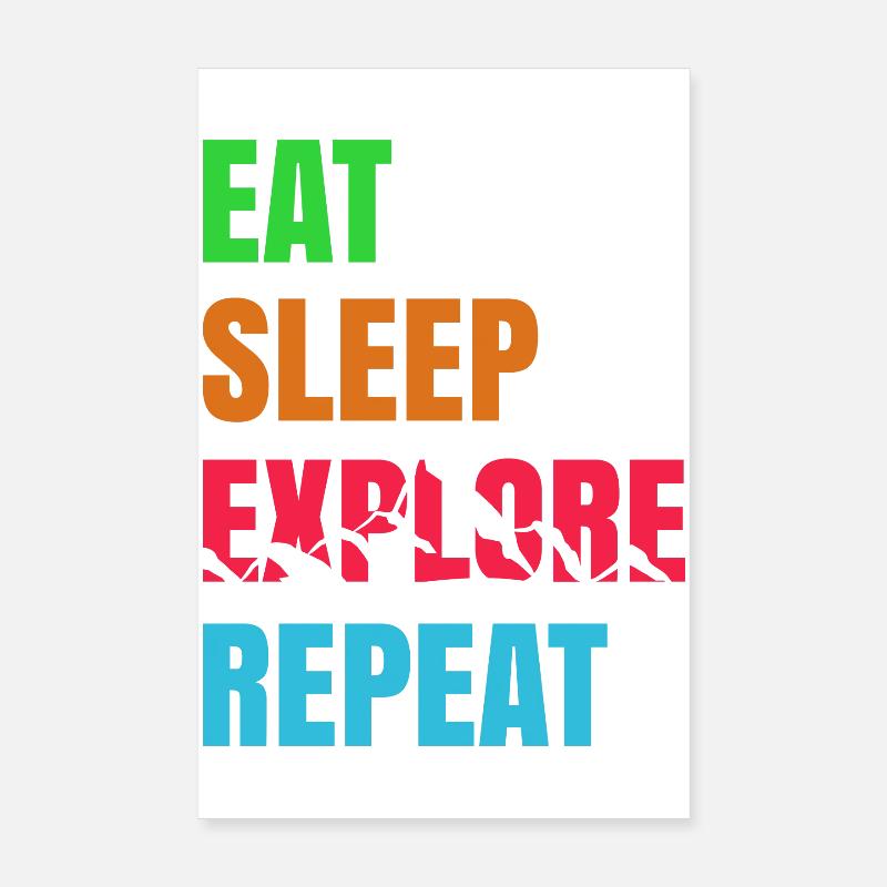 Nature Experience Mountain Hike Hiking Statement Poster 8" x 12" (20x30 cm)
