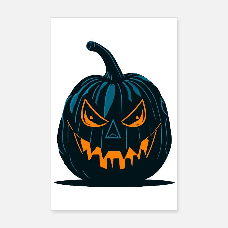 Glowing Jack-o'-Lantern Pumpkin Design Poster 8" x 12" (20x30 cm)