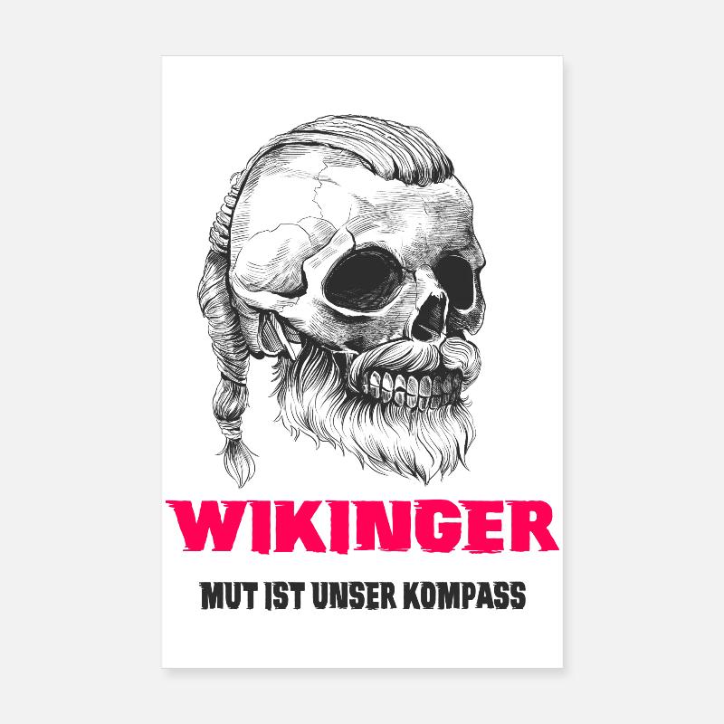 Wikinger Totenkopf Design Poster 20x30 cm