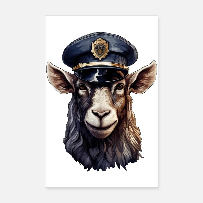 Polizei Ziege Poster 20x30 cm