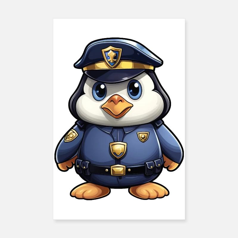 Polizei Pinguin Poster 20x30 cm