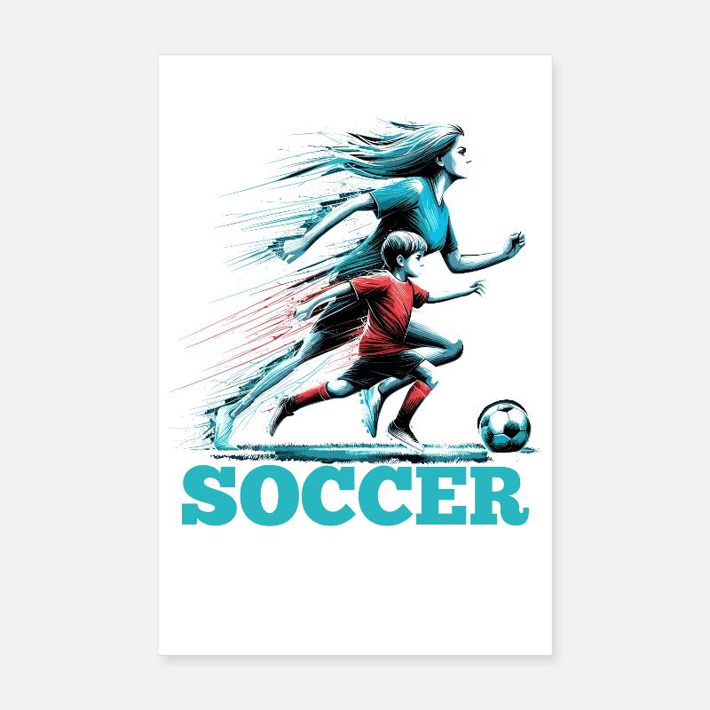 Soccer maman Soccer cadeau Poster 20 x 30 cm
