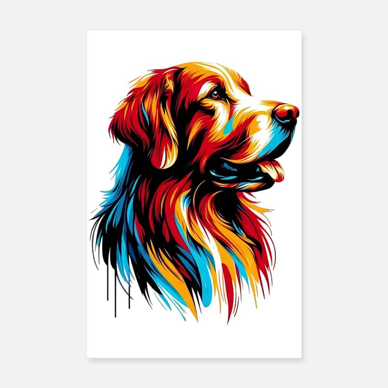 Labrador Golden Retriever Hund Poster 20x30 cm