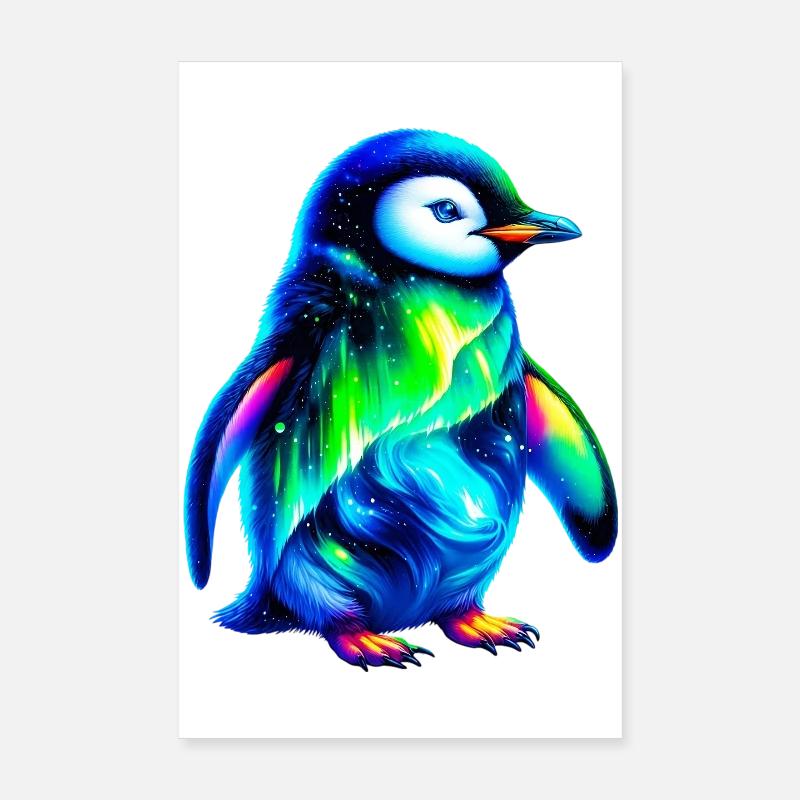 Aurora Borealis Pinguin Poster 20x30 cm