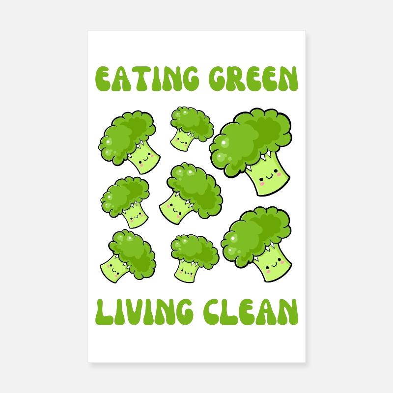 Vegetarier, grün essen, sauber leben Poster 20x30 cm