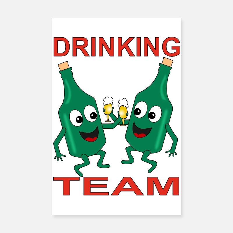 Espiègle Bouteilles de Bière Équipe Buveuse Poster 20 x 30 cm