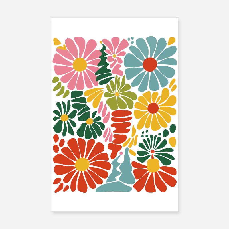 Lebendige blumige Explosion Poster 20x30 cm