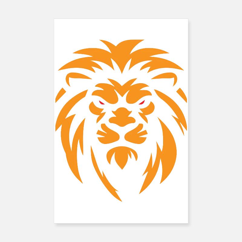 Lion en colère Poster 20 x 30 cm