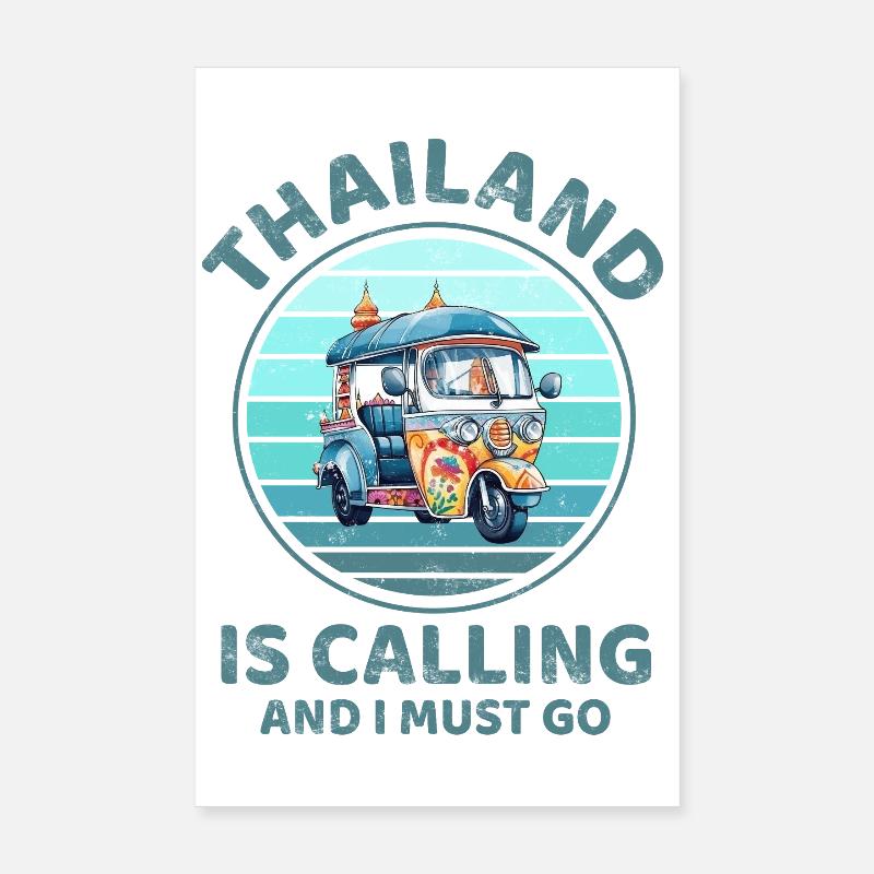 Thailand - Poster 20x30 cm - Weiß